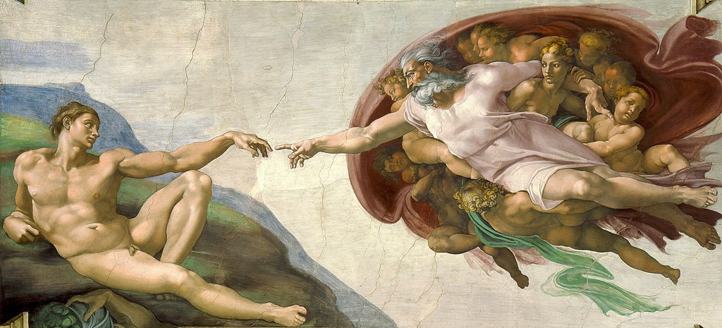 Michelangelo's The Creation of Adam: Embodiment and Intelligence